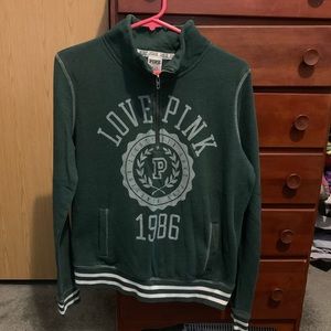 Pink long sleeve zip up.